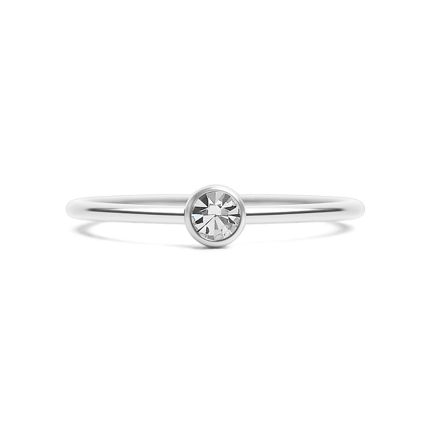 Stainless Steel Birthstone Stacking Ring: September / 7