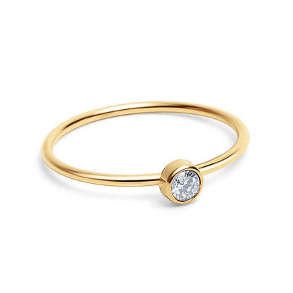 18K Gold PVD Stainless Steel Birthstone Stacking Ring: September / 8