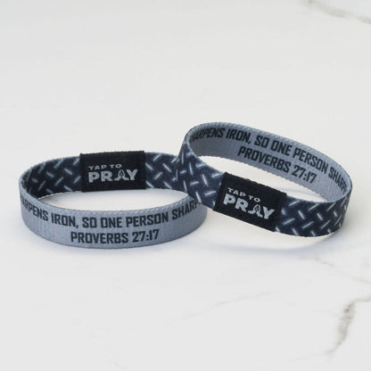 Tap To Pray® Wristband – Iron Sharpens Iron: Medium