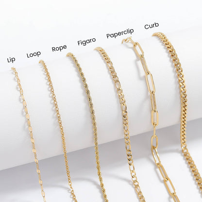 18K Gold Paperclip Chain Necklace: 20+02" / 4mm