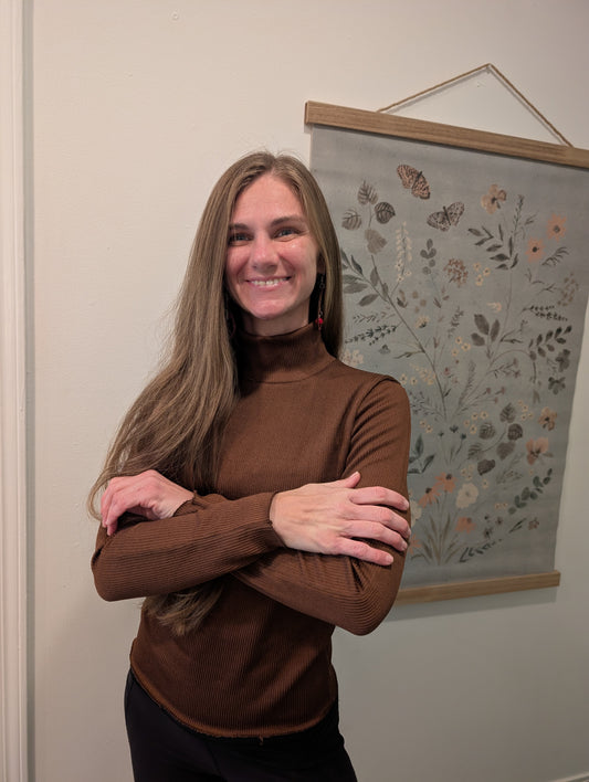 Fitted Mock Neck Top - Rib